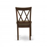 5Pc Dining Set, Round Dinette Table, Four Kitchen Chairs, Mahogany Finish