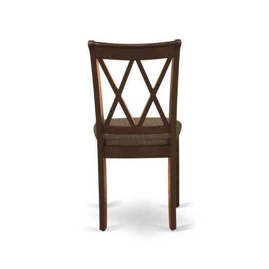 5Pc Dining Set, Round Dinette Table, Four Kitchen Chairs, Mahogany Finish