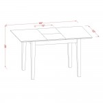 3Pc Dinette Set, Rectangular Kitchen Table, Butterfly Leaf, Two Doublexback Linen Seat Dining Chairs, Mahogany Finish