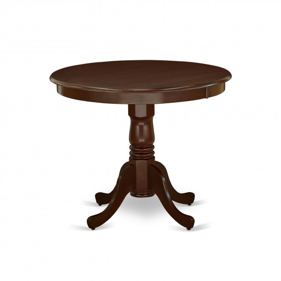 Ancl3-Mah-W 3Pc Round 36 Inch Table And 2 Double X Back Chairs