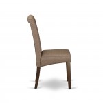 Dining Set 3 Pc, Two Chairs, Table, Mahogany Finish Solid Wood, Brown Color