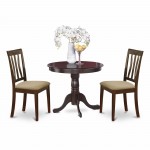 3 Pc Small Kitchen Table, Chairs Set-Round Table Plus 2 Kitchen Dining Chairs