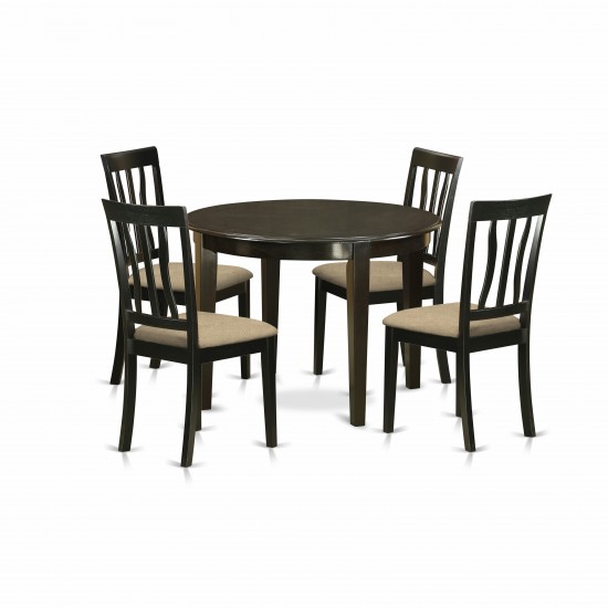 Boan5-Cap-C 5 Pc Small Kitchen Table Set-Kitchen Table And 4 Kitchen Chairs