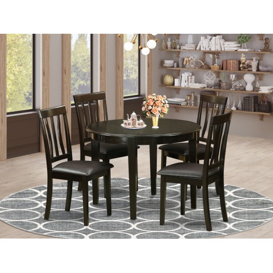 Boan5-Cap-Lc 5 Pc Small Kitchen Table Set-Kitchen Table And 4 Kitchen Chairs