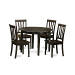 5 Pc Kitchen Table Set-Table And 4 Kitchen Chairs, Cappuccino