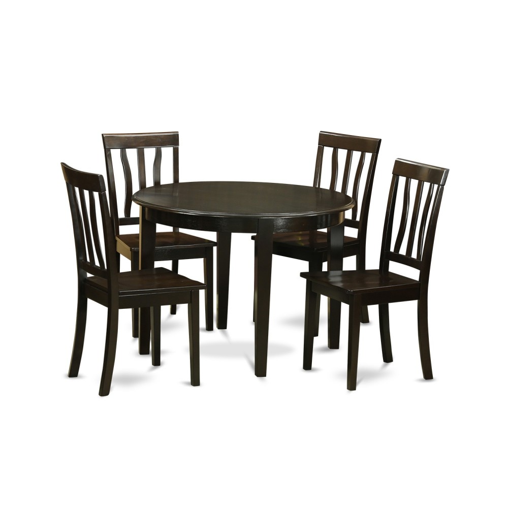 5 Pc Kitchen Table Set-Table And 4 Kitchen Chairs, Cappuccino