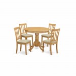 5 Pc Kitchen Nook Dining Set-Small Kitchen Table And 4 Dining Chairs, Oak