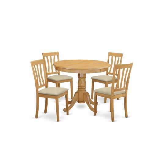 5 Pc Kitchen Nook Dining Set-Small Kitchen Table And 4 Dining Chairs, Oak