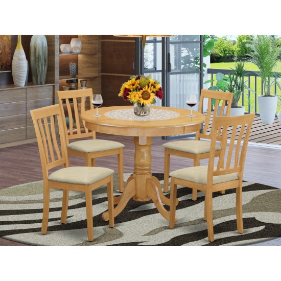 5 Pc Kitchen Nook Dining Set-Small Kitchen Table And 4 Dining Chairs, Oak