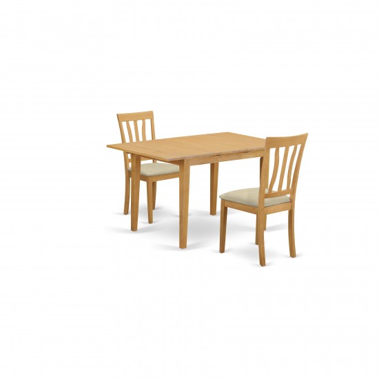 3 Pc Dining Room Set - Small Dining Table And 2 Kitchen Chair