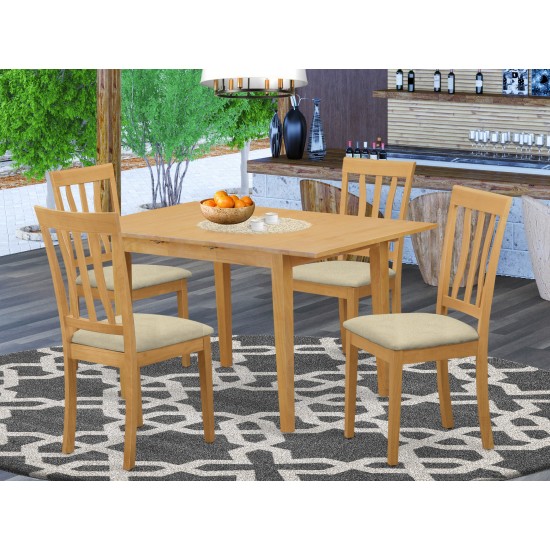 5 Pc Dining Room Set - Kitchen Dinette Table And 4 Dining Chairs