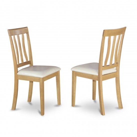Kitchen Dining Set 3Pc, 2 Outstanding Kitchen Chairs, An Table, Oak Color Faux Leather, Oak Finish Frame