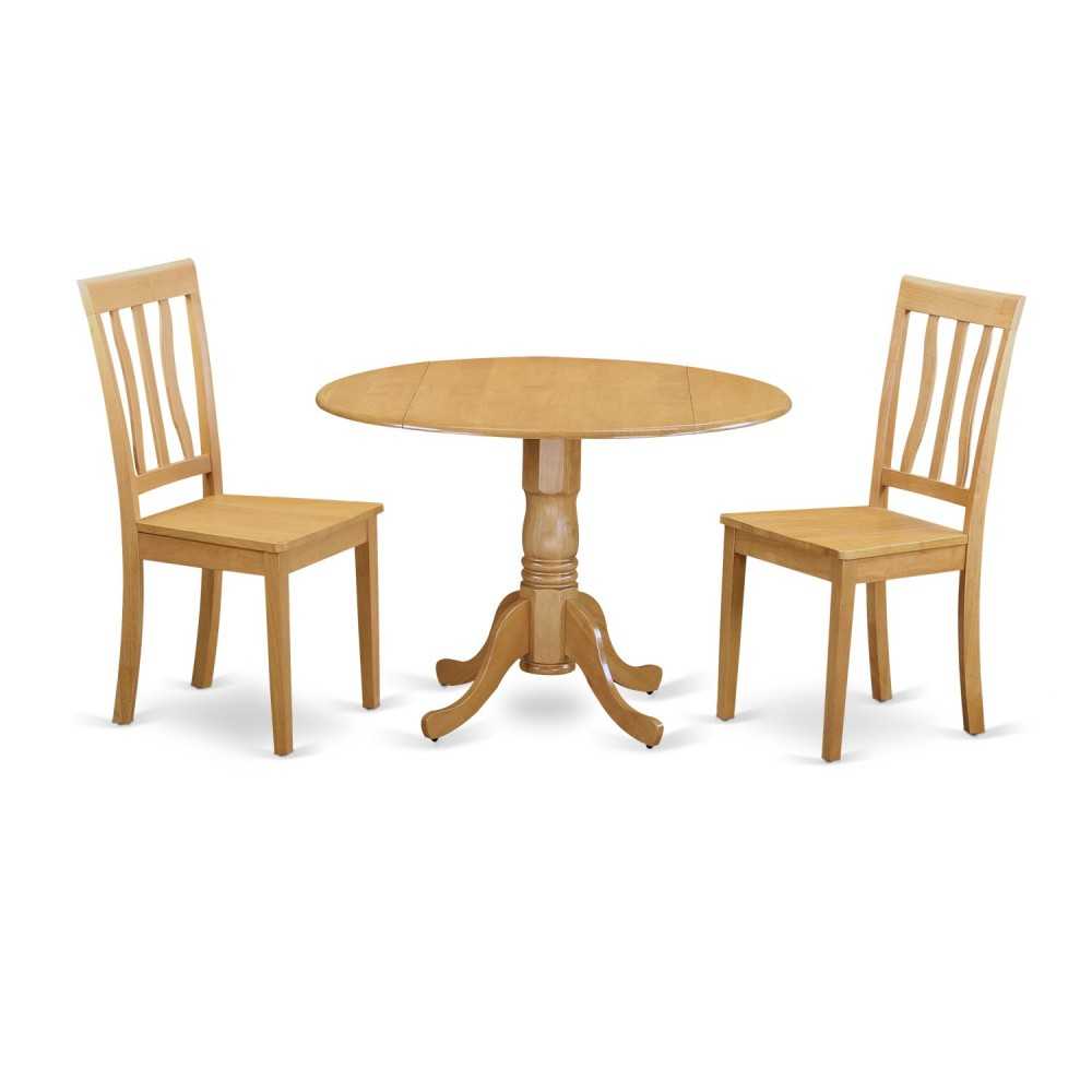 3 Pc Dining Room Set - Kitchen Dinette Table And 2 Dining Chairs