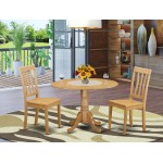 3 Pc Dining Room Set - Kitchen Dinette Table And 2 Dining Chairs