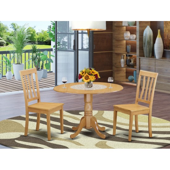 3 Pc Dining Room Set - Kitchen Dinette Table And 2 Dining Chairs