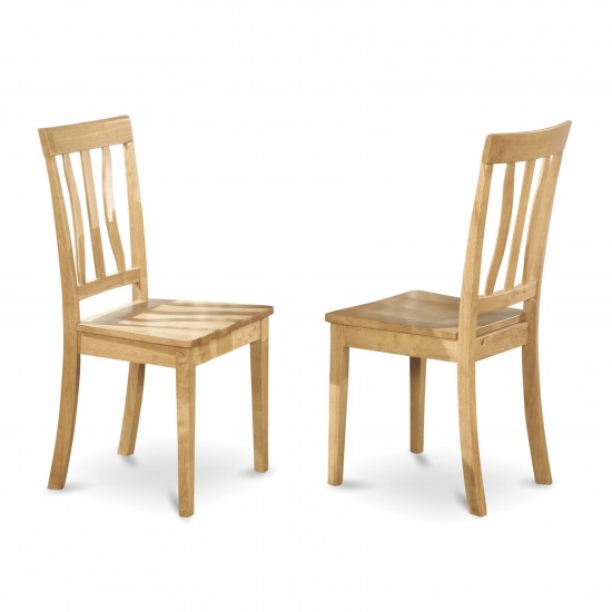 3 Pc Dining Set Set Dropleaf Dinner Table, 2 Oak Wooden Chairs, Slatted Back Oak
