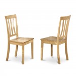 Dining Set 3 Pc- 2 Wood Chairs, An Elegant Table, Oak Chair Seat, Top, Oak Finish Solid Wood Frame.