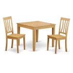 3 Pc Small Kitchen Table, Chairs Set -Square Kitchen Table, 2 Dining Chairs