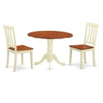 Dining Set - 3 Pcs With 2 Wood Chairs In Buttermilk