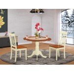 Dining Set - 3 Pcs With 2 Wood Chairs In Buttermilk