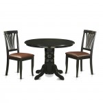 3 Pc Dinette Set-Dining Table And 2 Kitchen Dining Chairs, Black