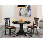 3 Pc Dinette Set-Dining Table And 2 Kitchen Dining Chairs, Black