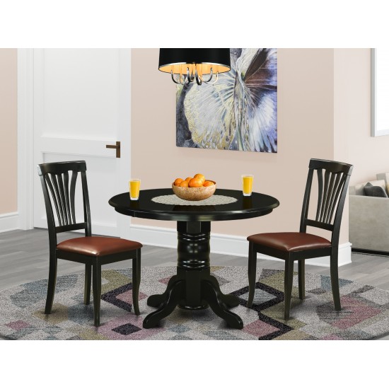 3 Pc Dinette Set-Dining Table And 2 Kitchen Dining Chairs, Black