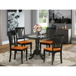 Dlav5-Blk-W 5 Pc Kitchen Table Set-Dining Table And 4 Wooden Kitchen Chairs