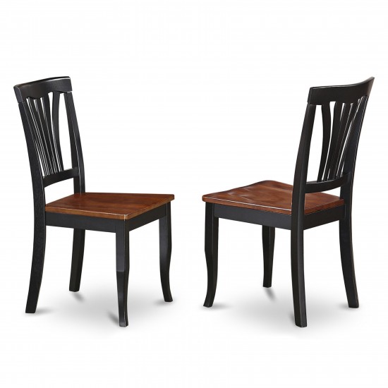 3 Pc Set With A Round Table And 2 Wood Dinette Chairs In Black And Cherry