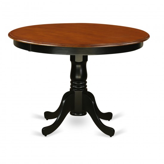 5 Pc Table Set, Round Dinette Table And 4 Dining Chairs In Black And Cherry