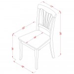 Dining Set 3 Pc- 2 Chairs, Table, Cherry Chair Seat, Black Finish Hardwood Structure.