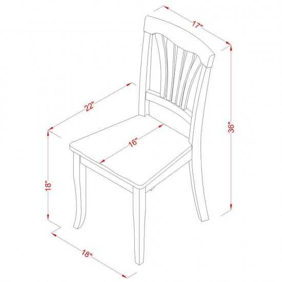 Dining Set 3 Pc- 2 Chairs, Table, Cherry Chair Seat, Black Finish Hardwood Structure.
