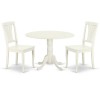 3Pc Round 42 Inch Table With Two 9-Inch Drop Leaves, 2 Vertical Slatted Chairs