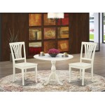 3 Pc Dining Set, 1 Drop Leaves Table, 2 Linen White Chairs, Linen White