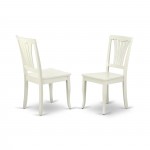 Dining Set 3 Pc- 2 Chairs, Breakfast Table, Linen White Finish Chair Seat, Linen White Finish Solid Wood Frame.