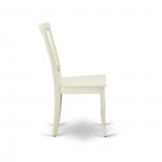 Dining Set 5 Pc- 4 Kitchen Dining Chairs, Table, Linen White Chair Seat, Linen White Finish Hardwood Structure.