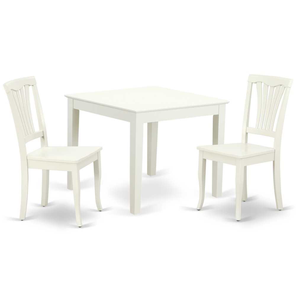 Oxav3-Lwh-W 3Pc Square 36 Inch Table And 2 Vertical Slatted Chairs Oxav3-Lwh-W 3Pc Square 36 Inch Table And 2 Vertical Slatted Chairs