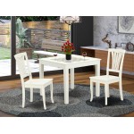 Oxav3-Lwh-W 3Pc Square 36 Inch Table And 2 Vertical Slatted Chairs