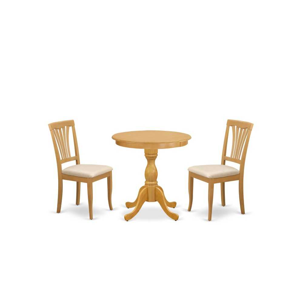 3-Pc Dining Room Table Set 2 Dining Room Chairs, 1 Kitchen Dining Table (Oak)