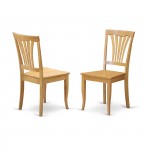 3 Pc Dining Set, Dropleaf Table, 2 Oak Wooden Chairs, Slatted Back, Oak Finish