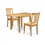 Wooden Dining Set 3 Pc- 2 Chairs, Stunning Table, Oak Finish Hardwood Chair Seat, Oak Finish Frame