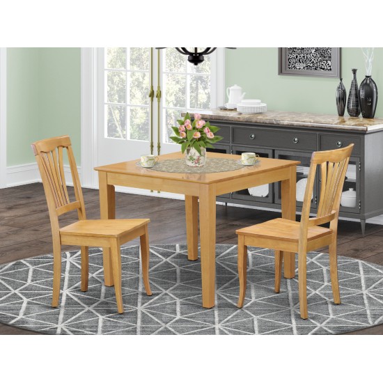 3 Pc Small Kitchen Table Set -Square Table And 2 Dining Chairs