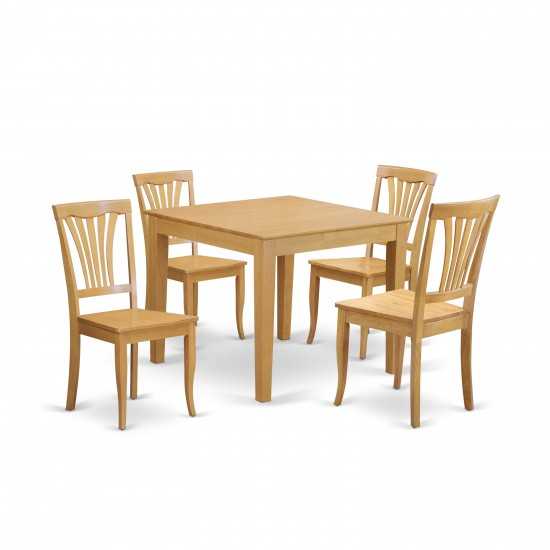 5 Pc Small Kitchen Table, Chairs Set -Square Dinette Table, 4 Kitchen Chairs