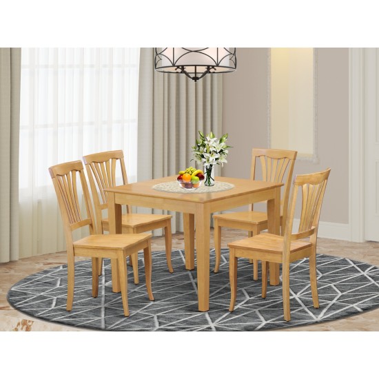 5 Pc Small Kitchen Table, Chairs Set -Square Dinette Table, 4 Kitchen Chairs