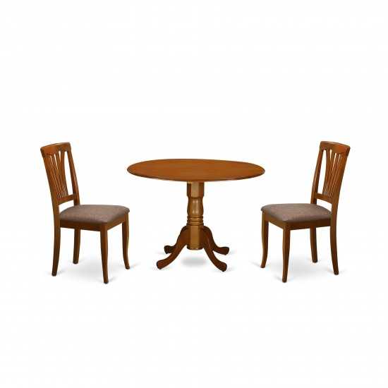 3 Pc Kitchen Nook Dining Set-Round Kitchen Table And 2 Dinette Chairs