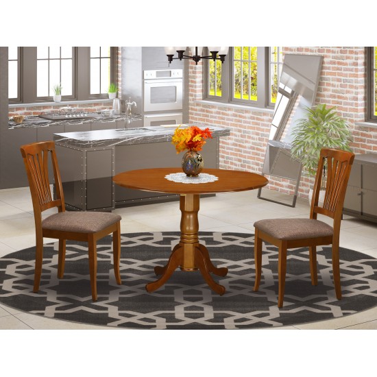 3 Pc Kitchen Nook Dining Set-Round Kitchen Table And 2 Dinette Chairs