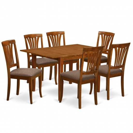 7 Pc Dinette Set For Small Spaces-Small Kitchen Table And 6 Kitchen Chairs