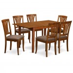 7 Pc Dinette Set For Small Spaces - Table With Leaf And 6 Dining Chairs