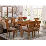 7 Pc Dinette Set For Small Spaces - Table With Leaf And 6 Dining Chairs