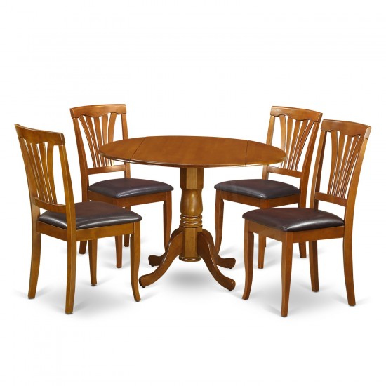 3 Pc Dining Room Set-Dining Table And 2 Dining Chairs, Saddle Brown